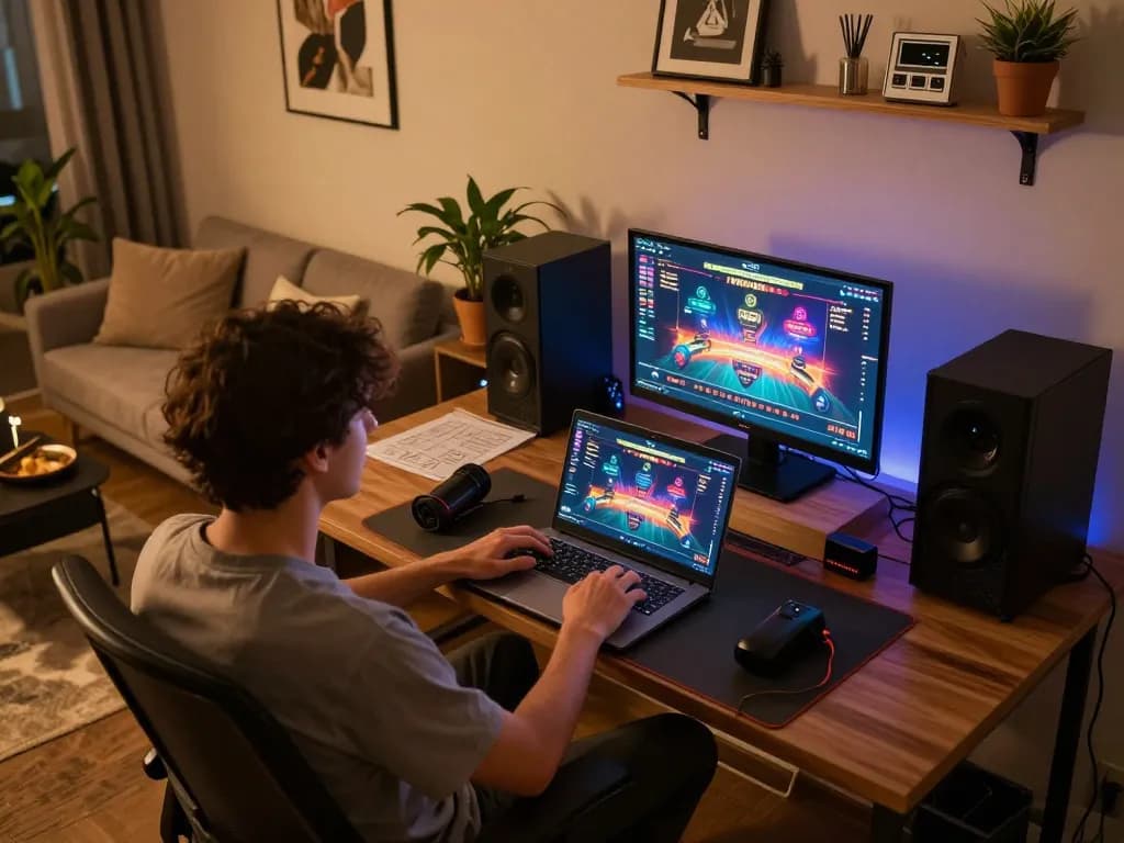 TWIN68 online casino gaming session with vibrant graphics and cozy setup