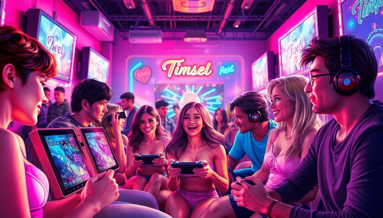 Engaging characters playing sex games in a vibrant, playful setting.