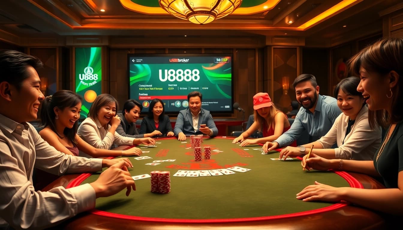 Experience thrilling online gaming at u888.broker with vibrant poker action and casino excitement.