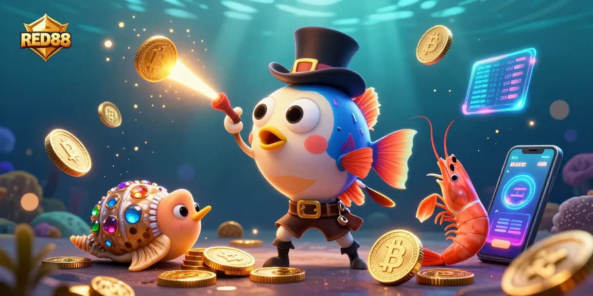 Engage with the illuminated treasures of RED88 through this vibrant underwater casino adventure.