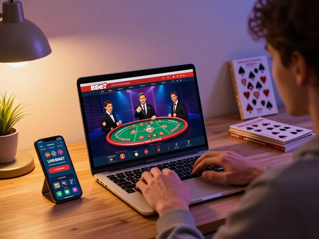 Engaging online gaming session at Bbet with a user focused on live dealer interface.
