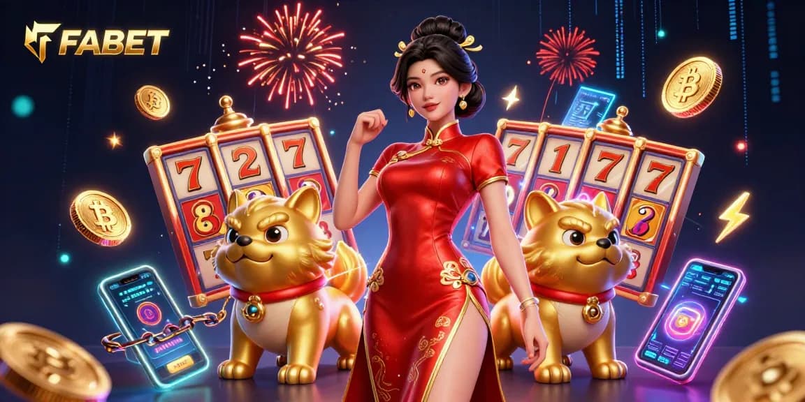 Engage with FABET's exciting slot reels and jackpot prizes featuring vibrant Asian themes and digital currencies.