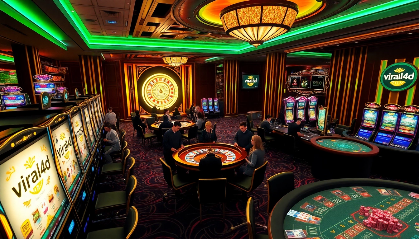 Experience thrilling gameplay at viral4d slot machines in a luxurious casino setting.