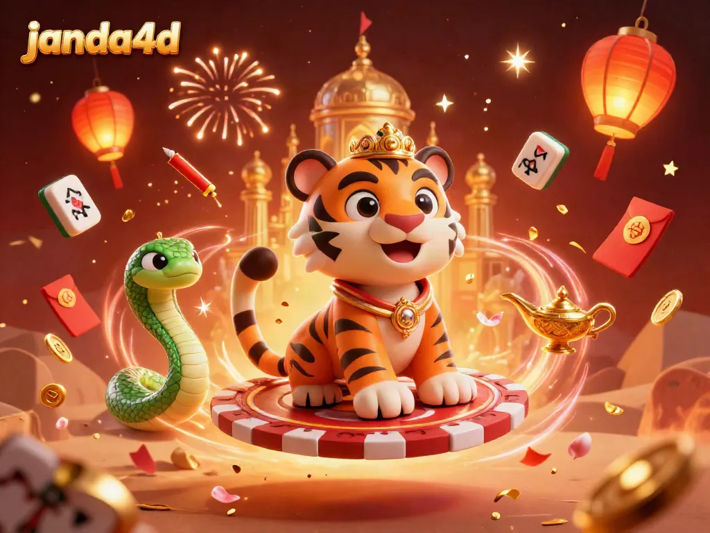 Permainan kasino online janda4d yang menarik dengan karakter sultan dan dekorasi meriah.