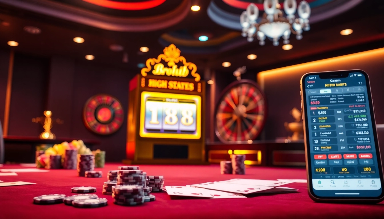 Experience excitement at Bro138's premium slot machines in a luxurious casino setting.