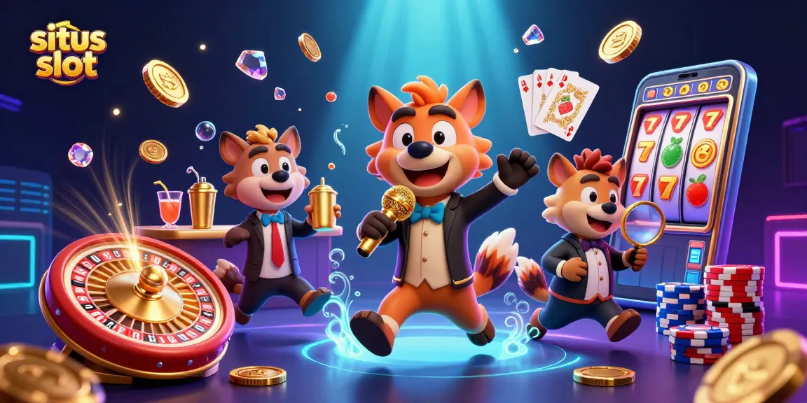 Slot gacor menarik dengan hyena kartun di kasino, bawa jackpot dan kesenangan.