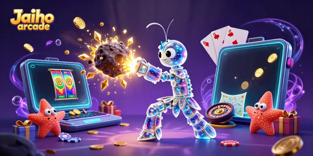 Experience the thrill of Jaiho arcade with vibrant slot games and dynamic characters in action.