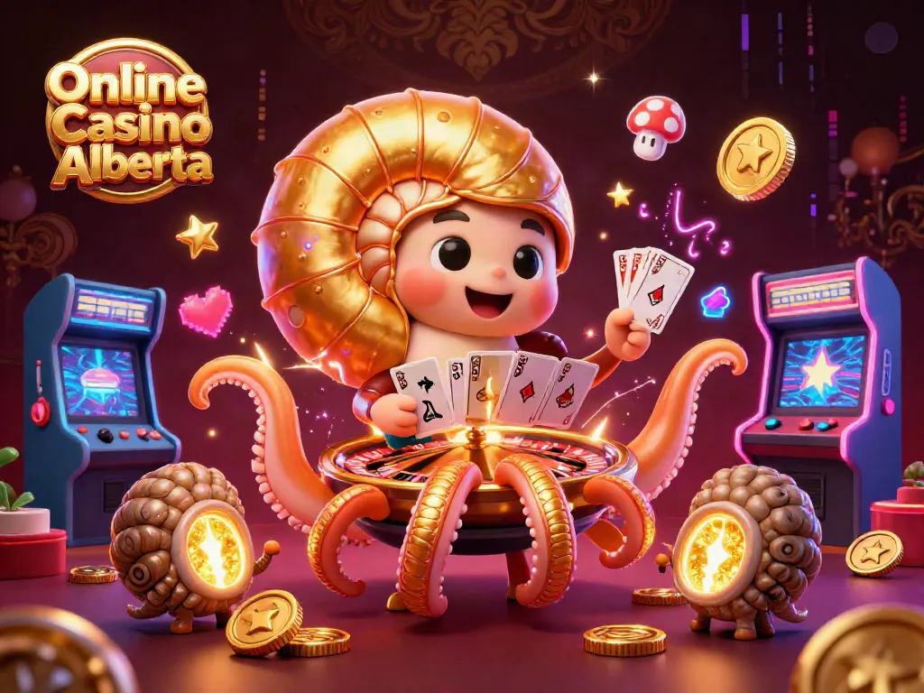 Engage with Online Casino Alberta through an immersive 3D gaming illustration featuring a roulette nautilus.