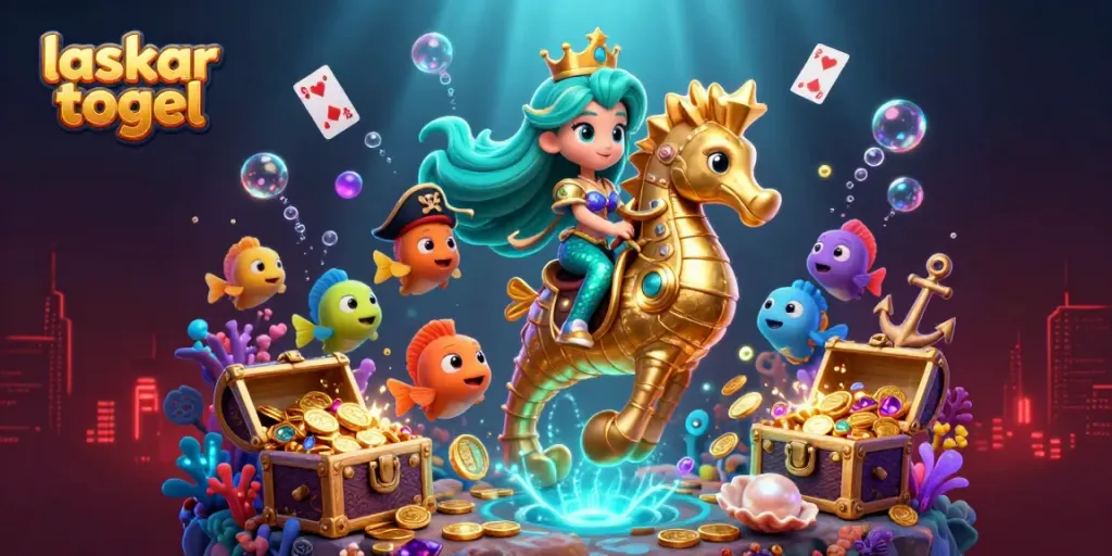 Experience thrilling wins with laskar togel in this vibrant underwater casino scene.