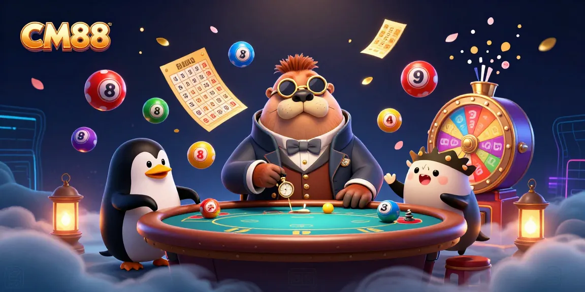 Experience thrilling poker action at CM88 with a jolly walrus and a sophisticated dealer.