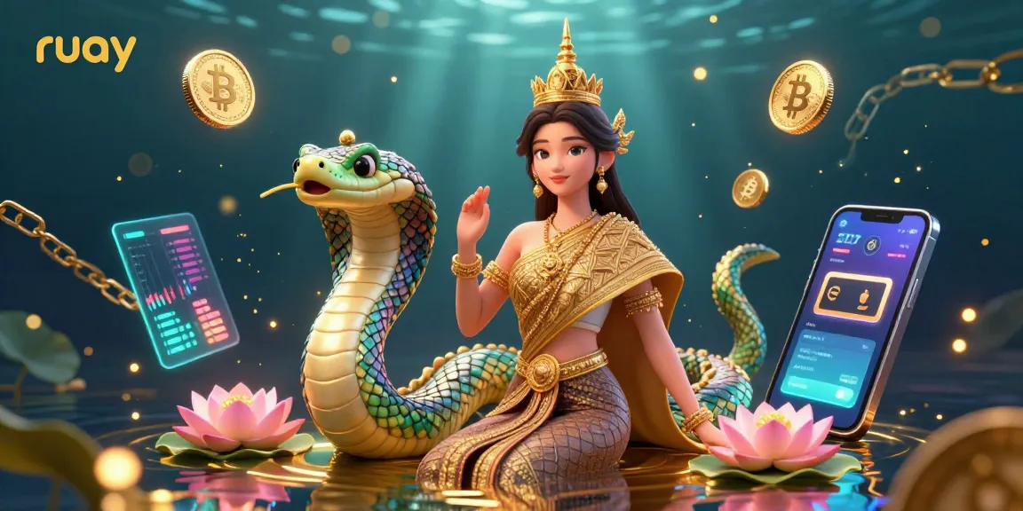 มีส่วนร่วมกับฉากลอตเตอรี่ที่มีชีวิตชีวาของ ruay โดยมีนักเต้นไทย, งูนาค, และเหรียญคริปโตที่ลอยอยู่