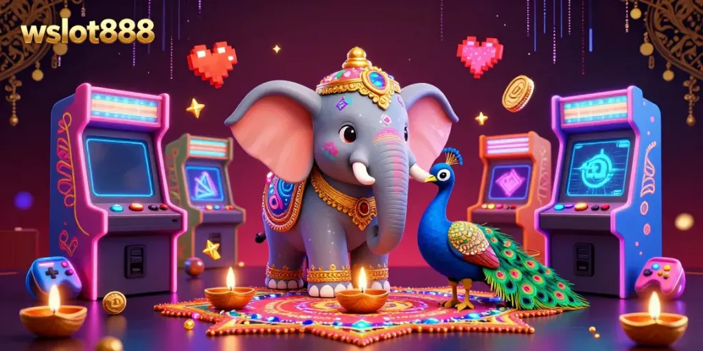 Mainkan slot gacor di wslot888 yang dipenuhi elemen permainan 3D yang ceria dan berwarna.