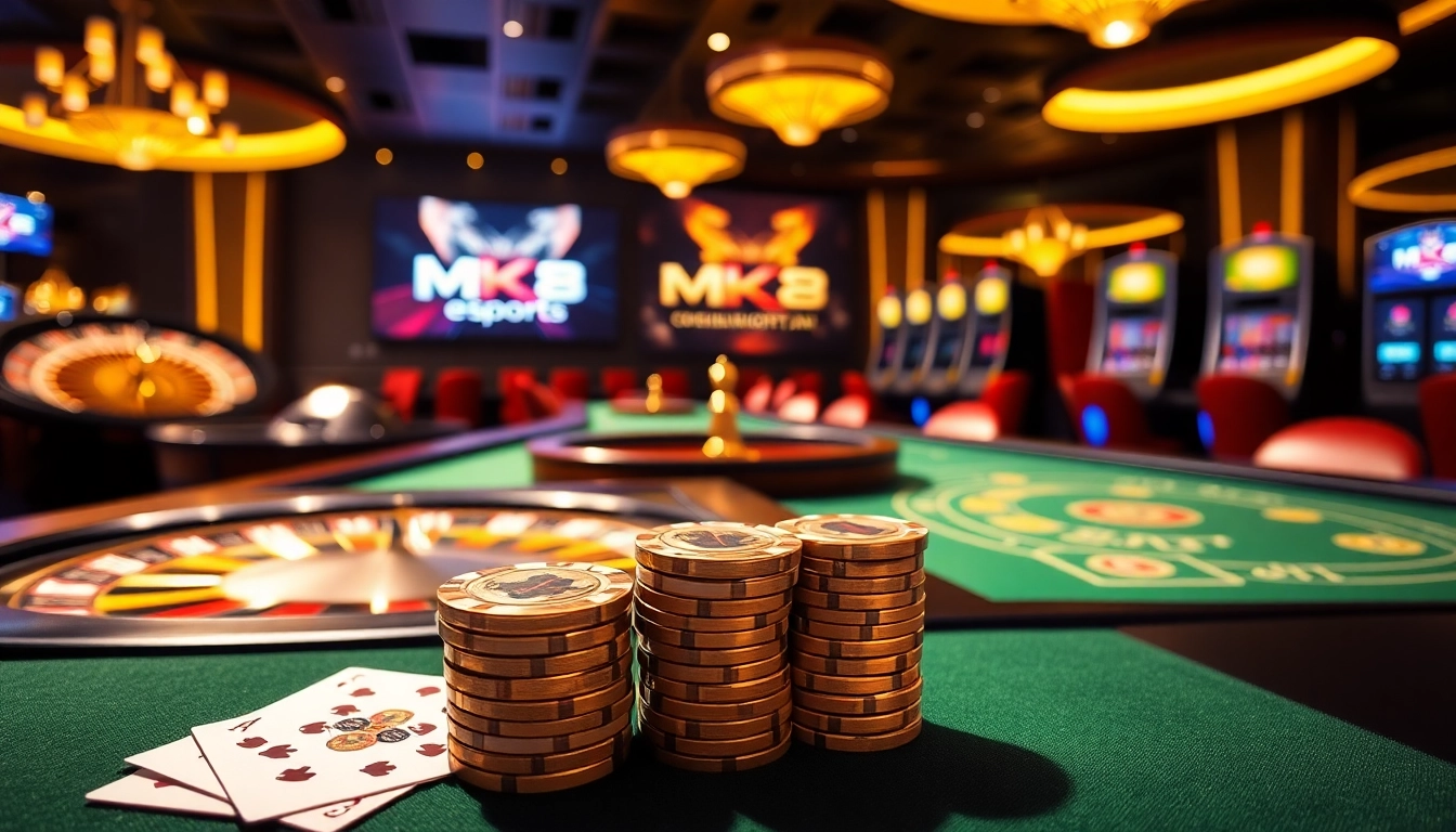 Experience MK8's thrilling casino gaming with vibrant tables and high-stakes poker action.