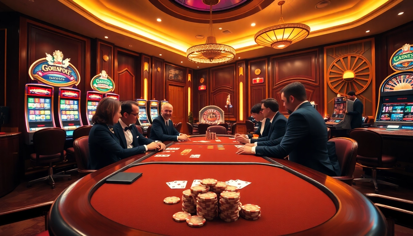 Experience the thrilling game action at https://lc88.bio/ with vibrant casino visuals featuring poker tables and roulette.