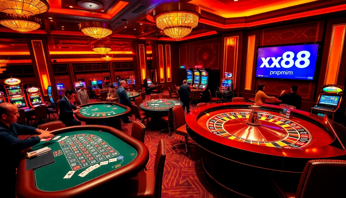 Experience thrilling games at xx88.promo with vibrant casino activities and player excitement.
