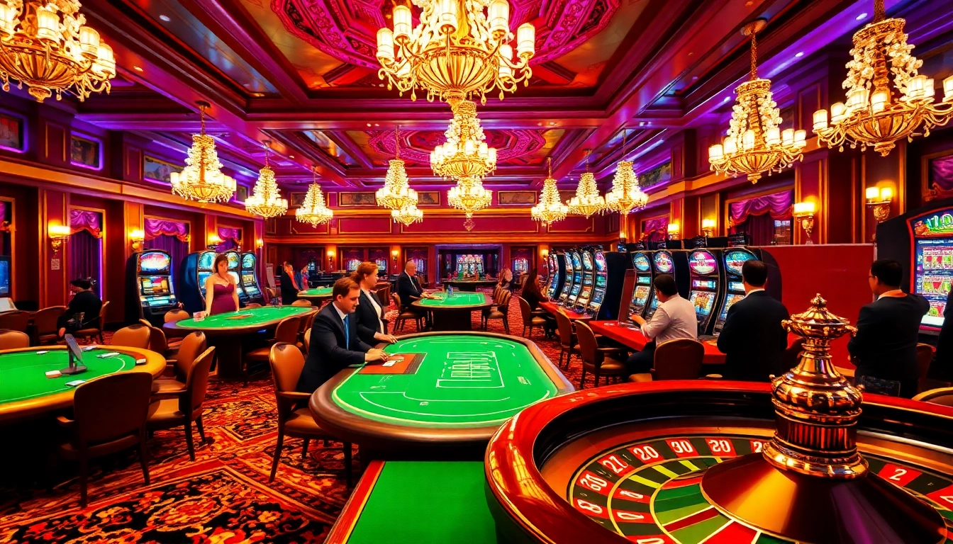 Experience the thrill of gambling at https://mu88.camp/ with vibrant casino tables and poker chips.