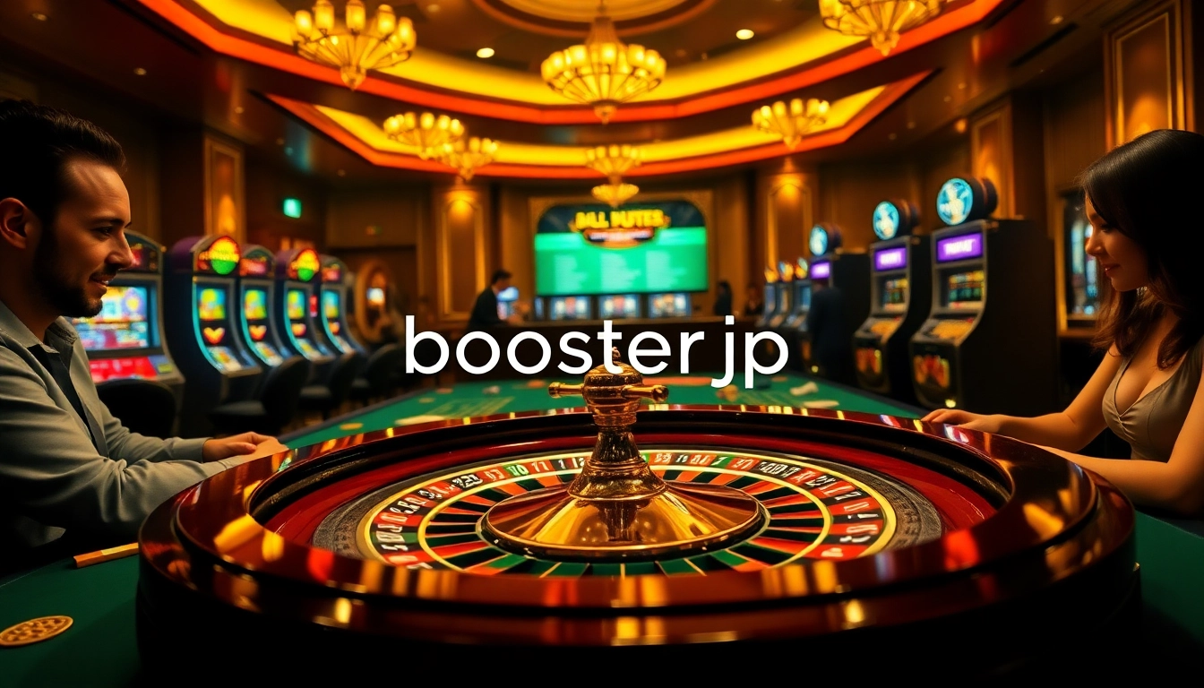 Experience thrilling gameplay with boosterjp in a luxurious casino setting featuring roulette and slot machines.